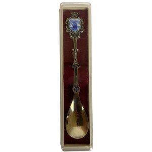 Holland Collectible Souvenir Spoon Silvertone Enamel Crest Vintage Keepsake
